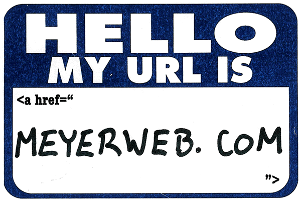 'Hello My URL is...' name tag